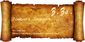 Zombori Zsanett névjegykártya